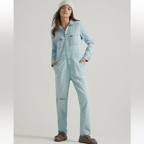 NWT Lee VINTAGE MODERN UNION-ALLS IN LOVELY LIGHT Overall Jumpsuit Jean Denim - Picture 4 of 8